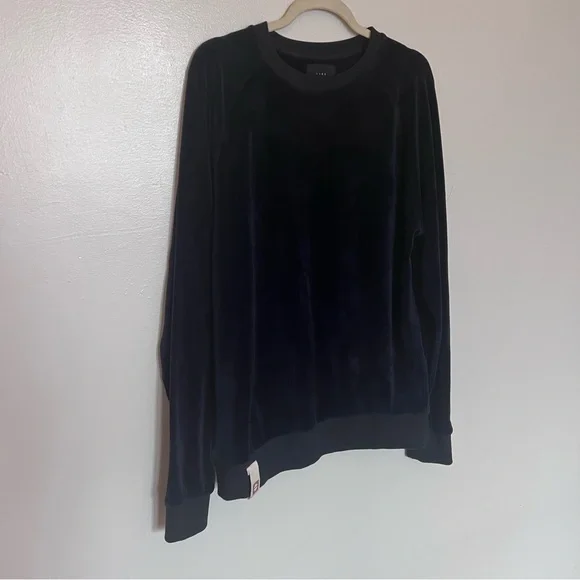 IISE streetwear designer navy velvet crewneck sweatshirt